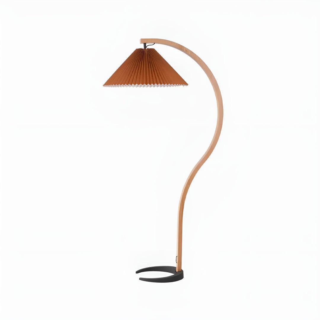 Curved Floor Lamp With Shade For Modern Interiors