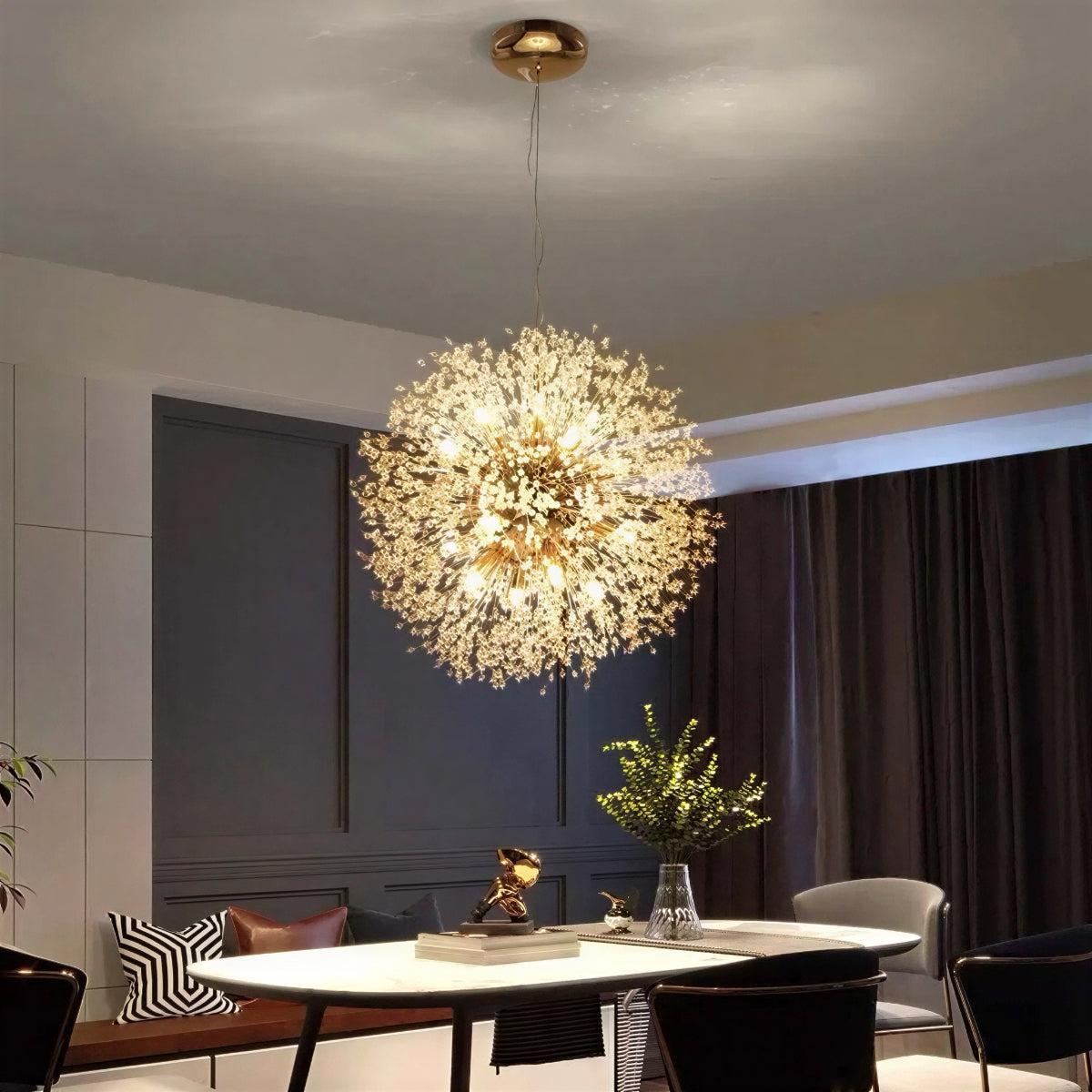 Dandelion Dining Room Chandeliers With Starburst Silhouette