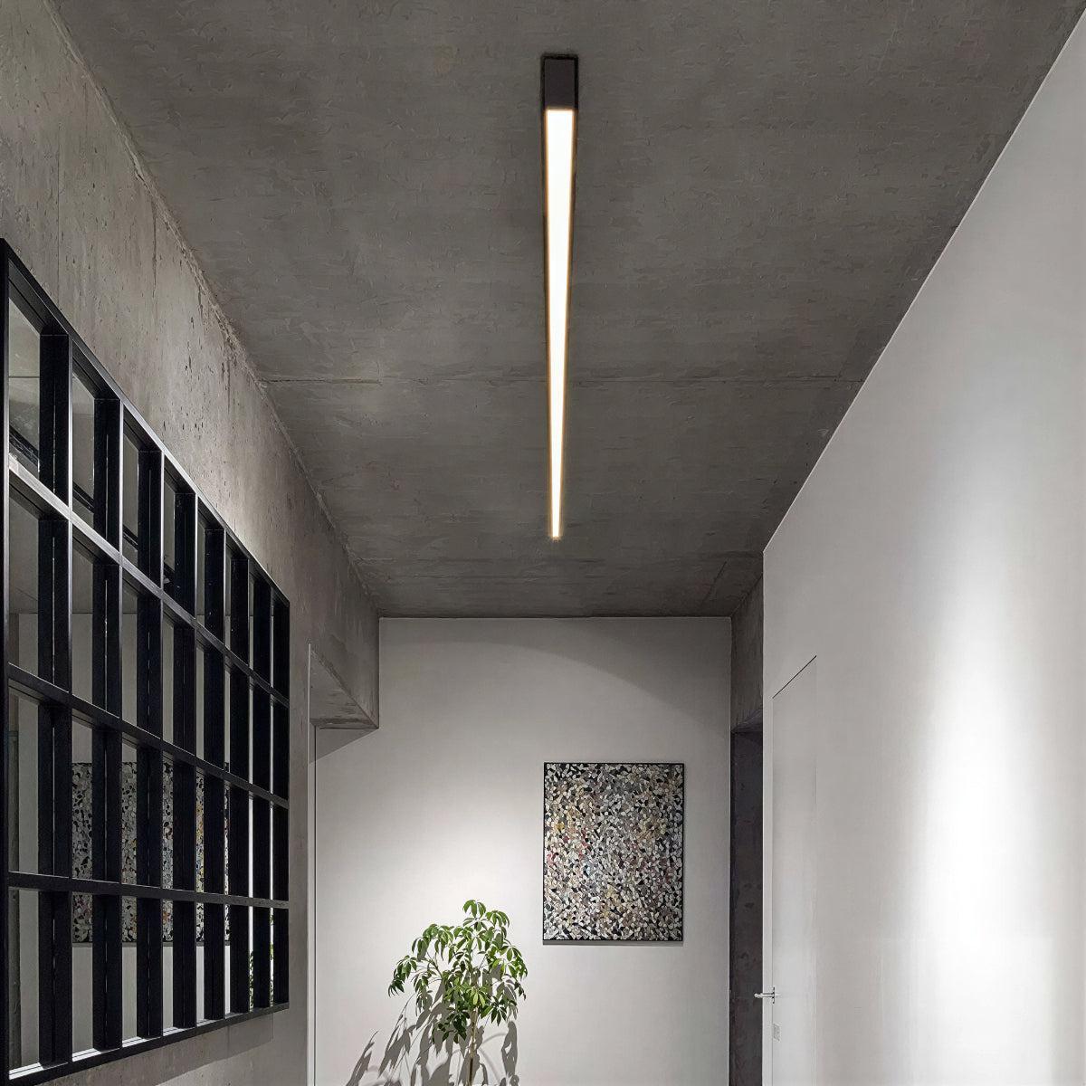 Elongated Linear Flush Ceiling Light With Bar Design