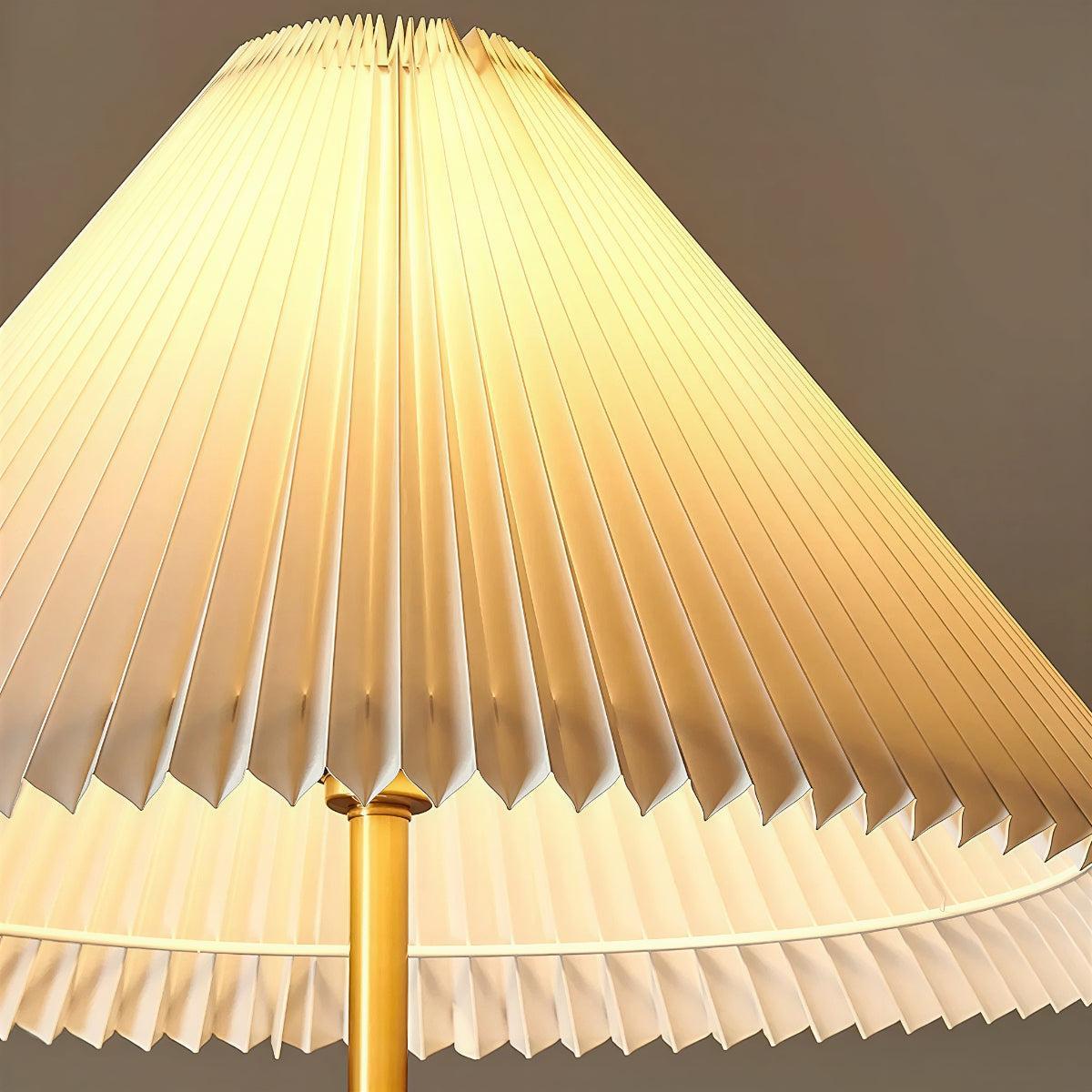 Floor Lamp For Living Room With Cone Pleated Shade