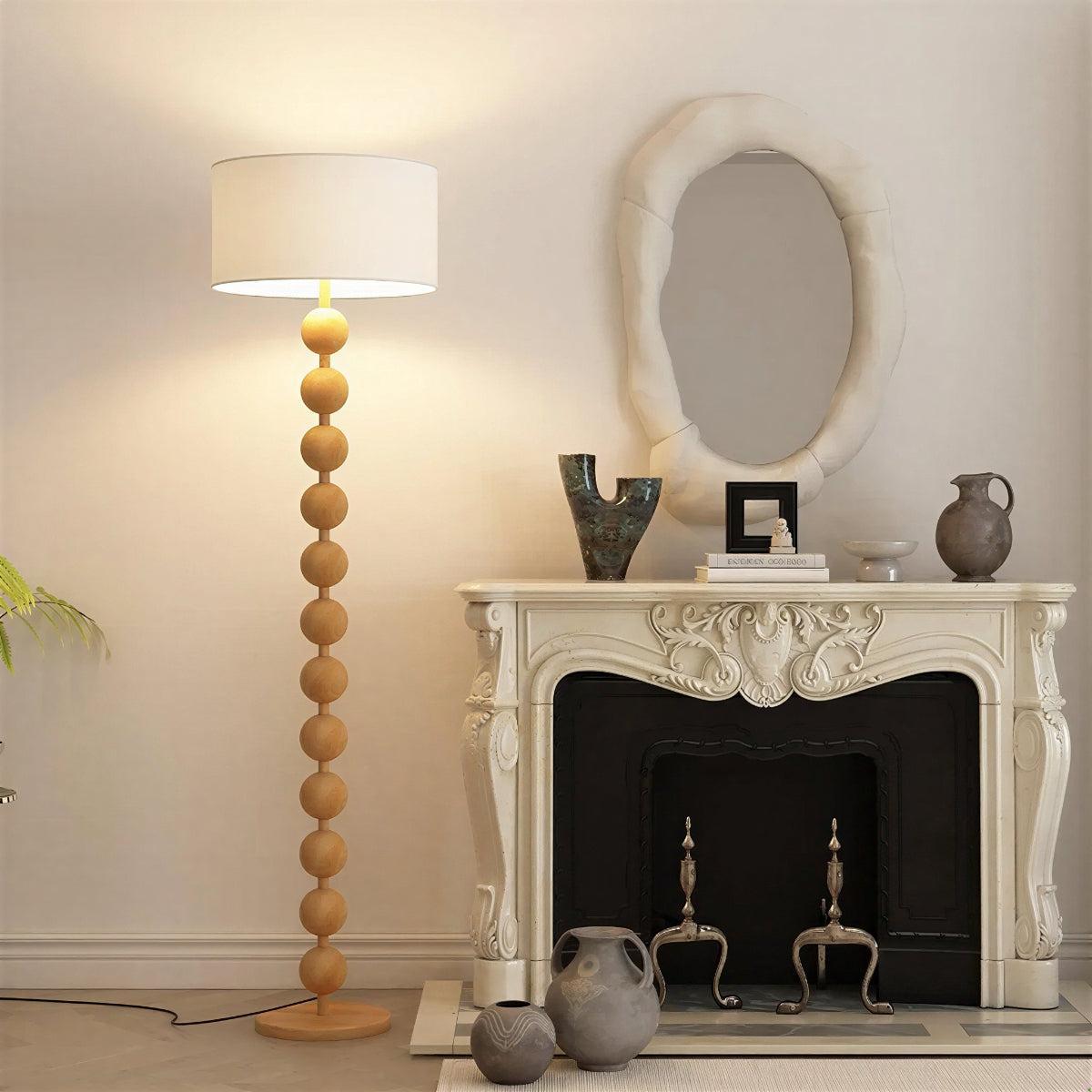 Floor Lamp For Living Room With Sculptural Beaded Sphere Design
