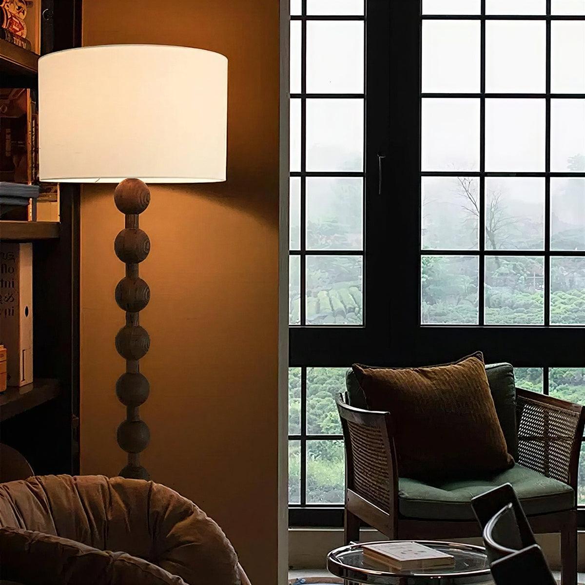 Floor Lamp For Living Room With Sculptural Beaded Sphere Design