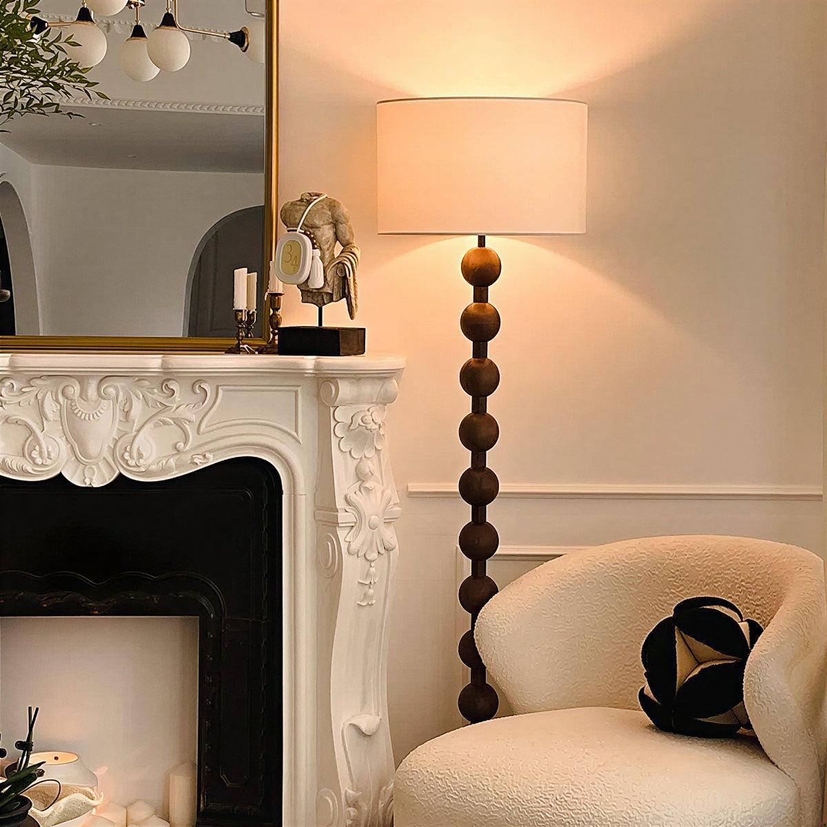 Floor Lamp For Living Room With Sculptural Beaded Sphere Design