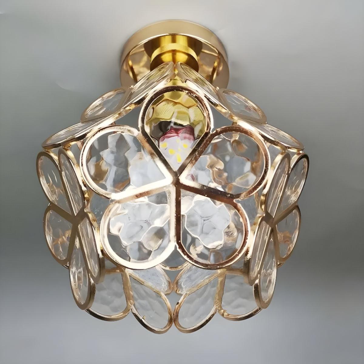 Floral Style Semi Flush Flower Ceiling Light