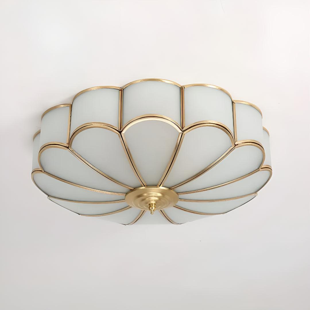 Flush Flower Shape Glass Recessed Ceiling Light With Decorative Design
