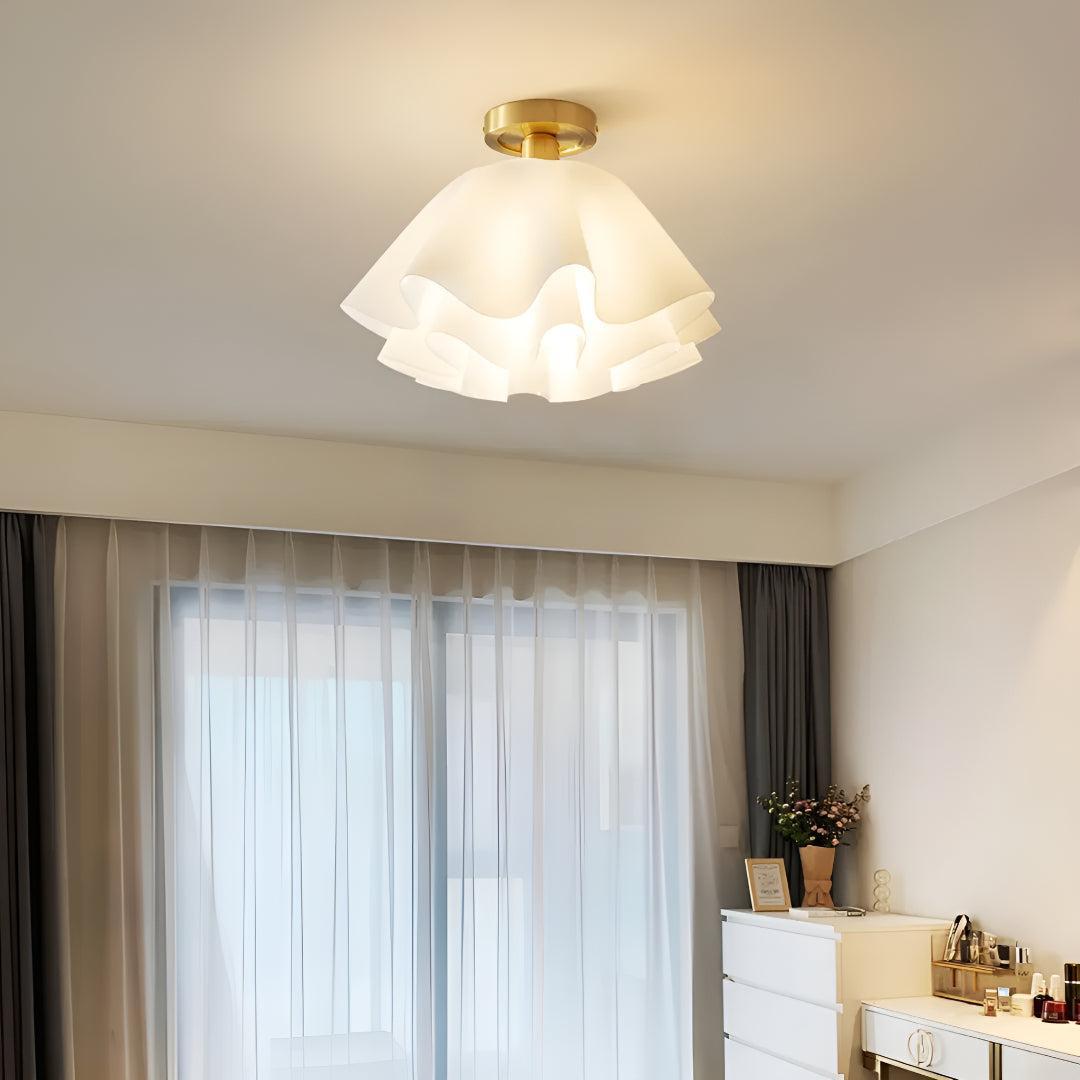 Gailon Flush Ceiling Light with Modern Pleated Shade