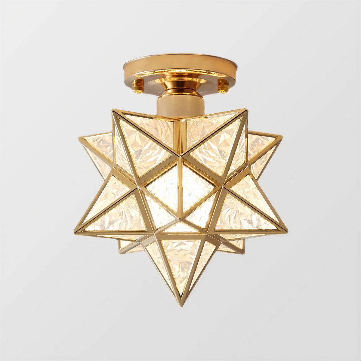 Geometric Star Styled Semi Flush Ceiling Light
