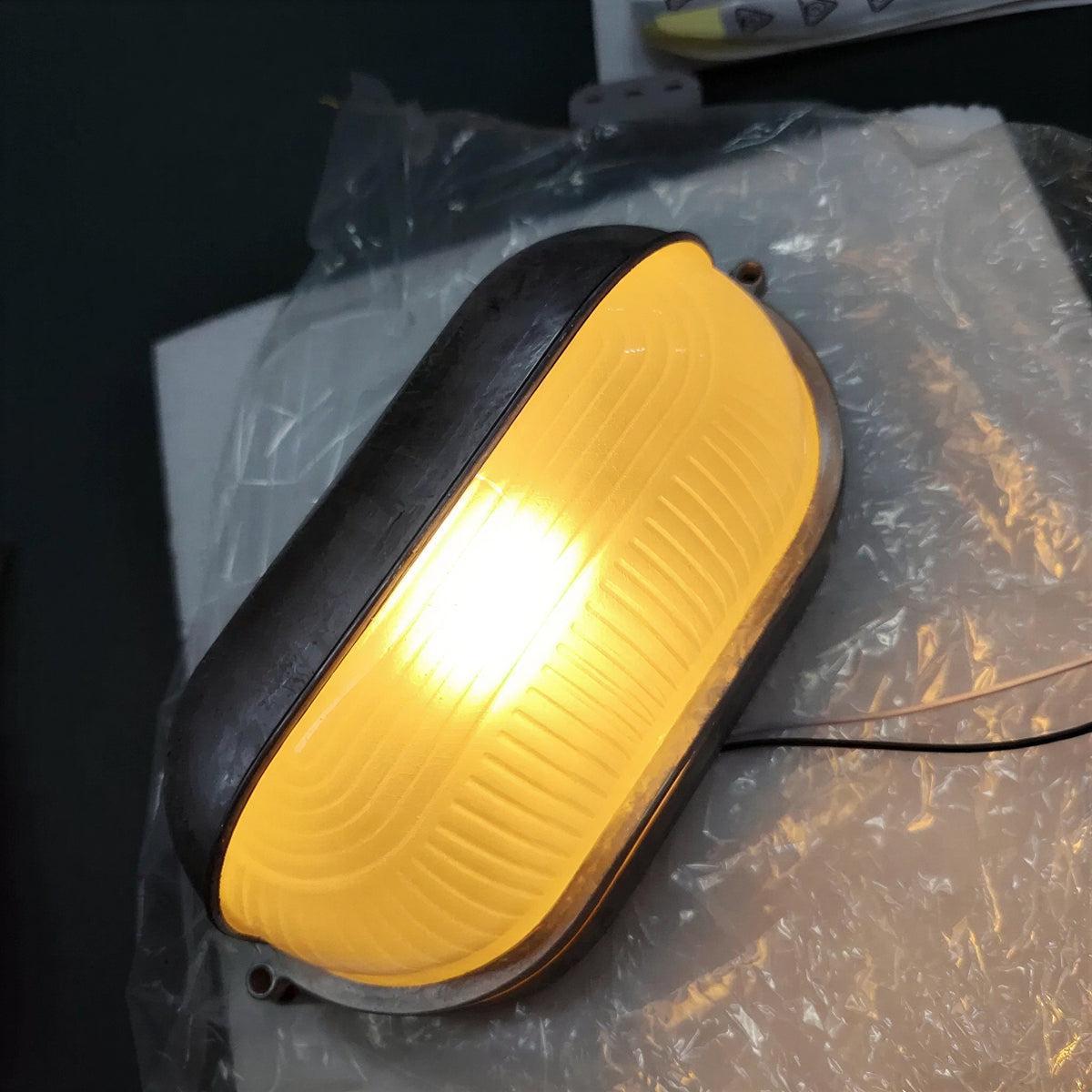 Industrial Exterior Wall Light For Outdoor Wall With Ribbed Sconce Fixture