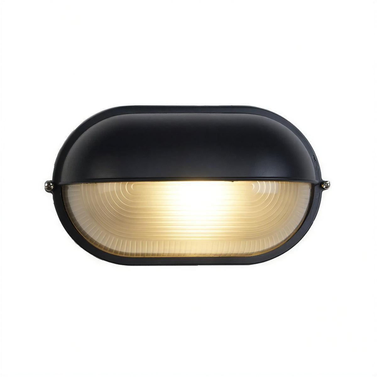 Industrial Exterior Wall Light For Outdoor Wall With Ribbed Sconce Fixture