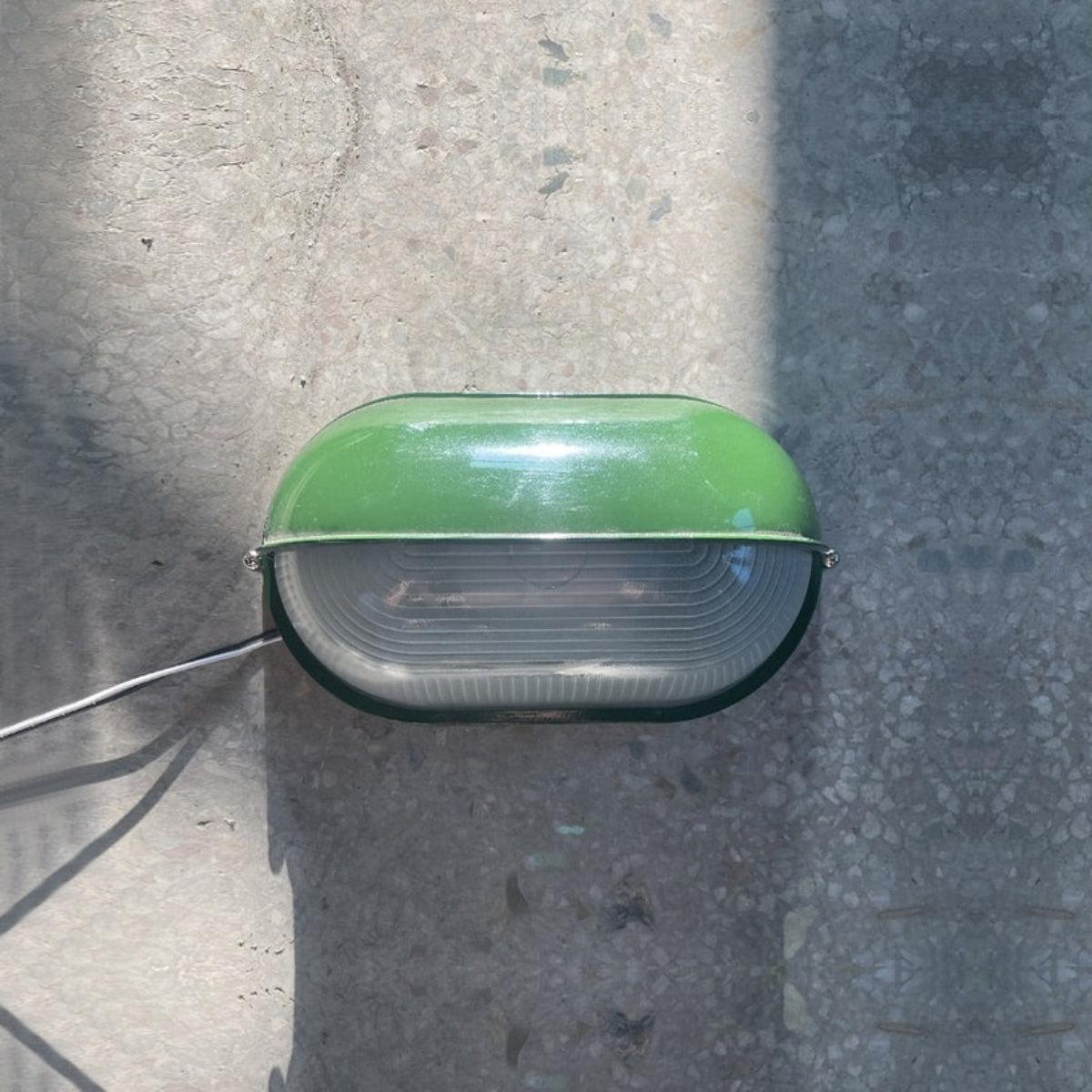 Industrial Exterior Wall Light For Outdoor Wall With Ribbed Sconce Fixture