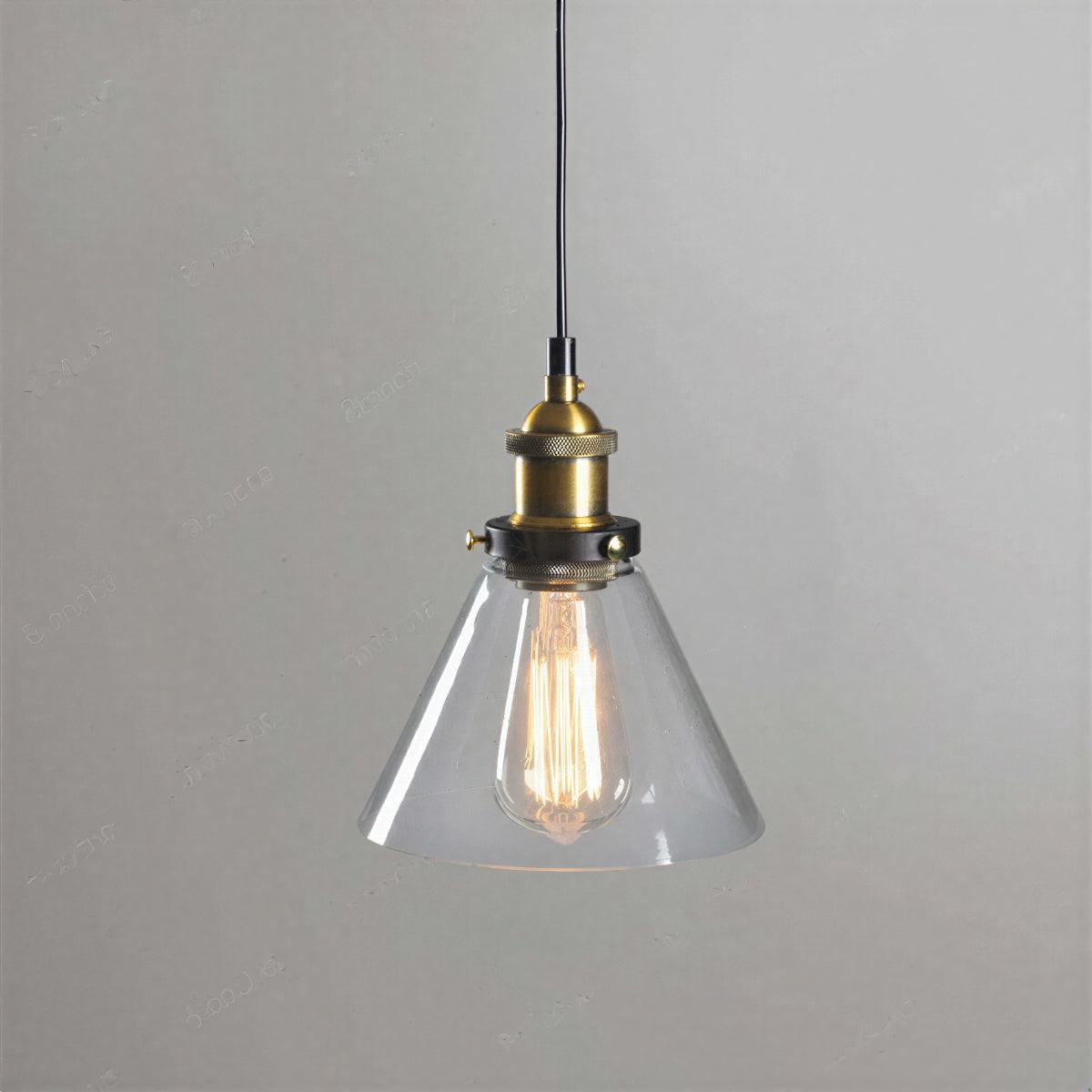 Industrial Glass Hanging Pendant Light With Modern Minimalist Design