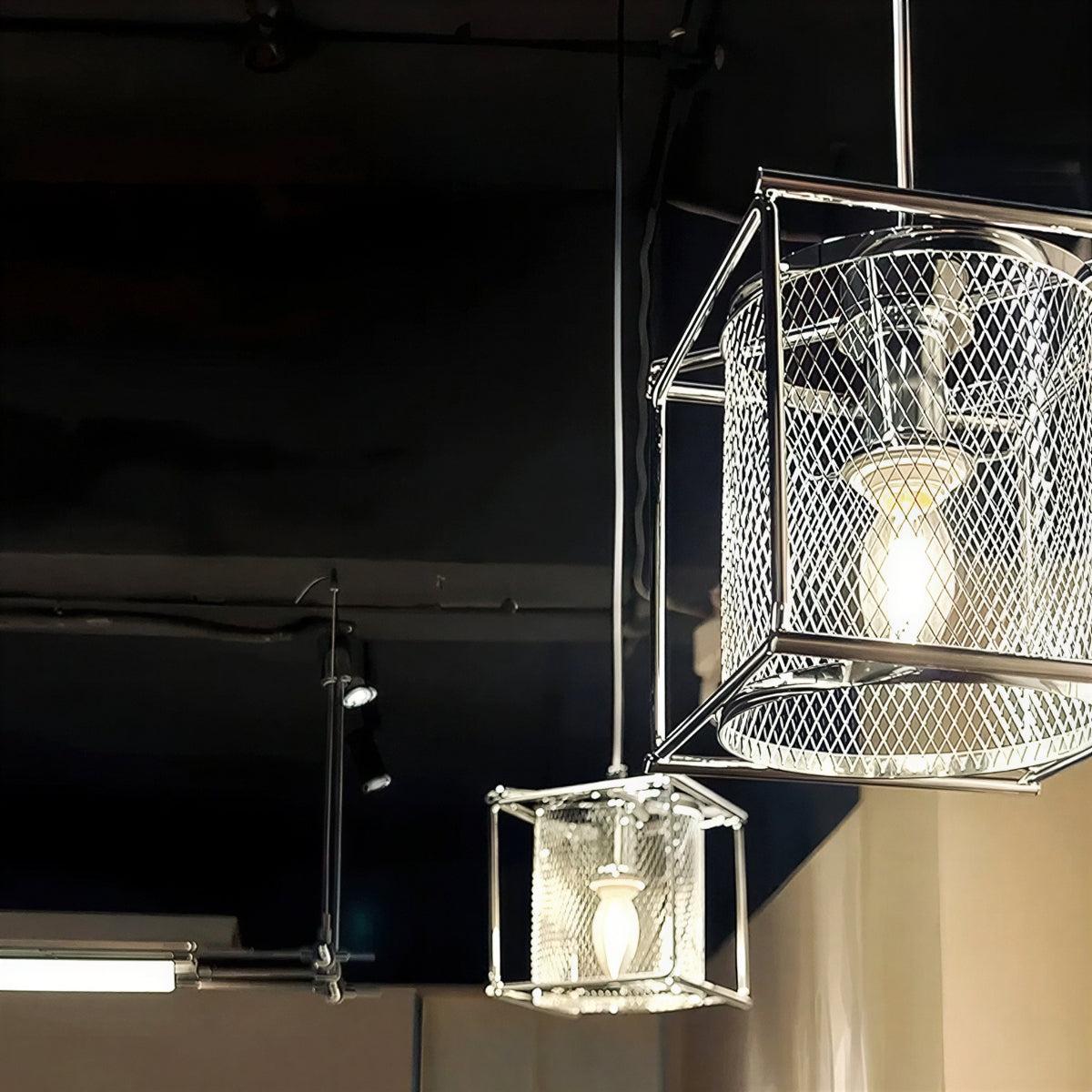 Industrial Mesh Caged Pendant Light For Kitchen and Bar Areas