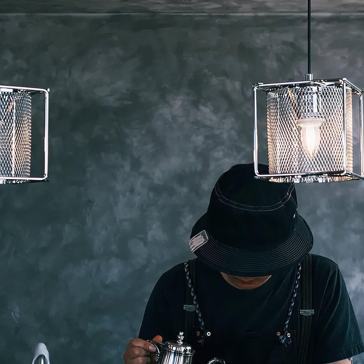 Industrial Mesh Caged Pendant Light For Kitchen and Bar Areas