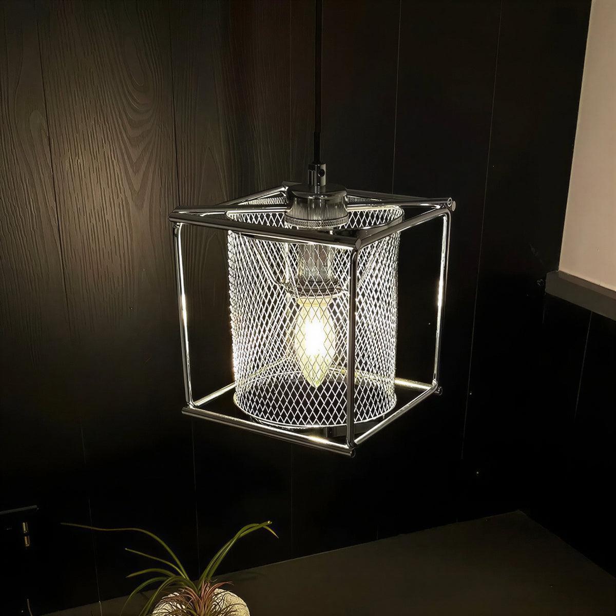 Industrial Mesh Caged Pendant Light For Kitchen and Bar Areas