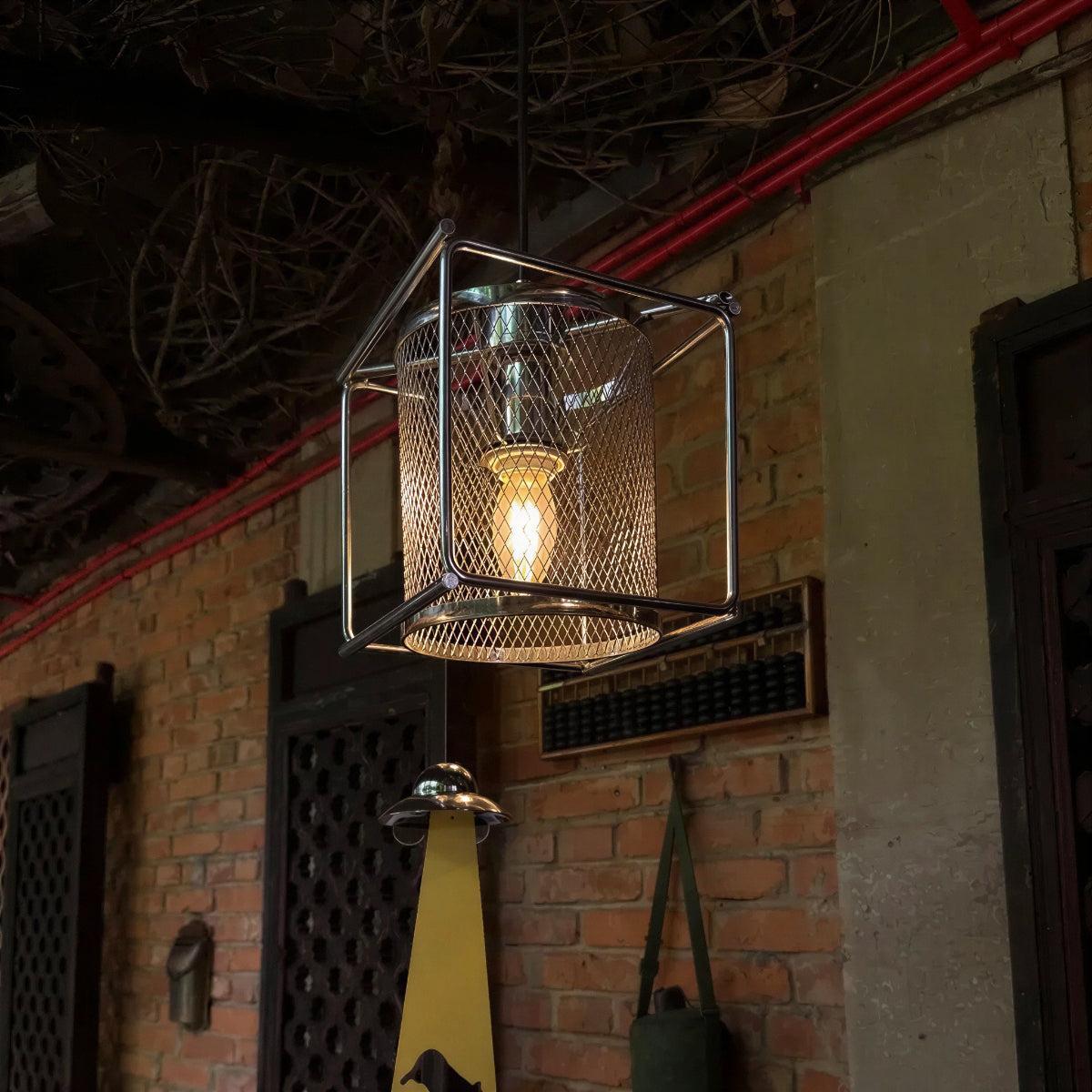 Industrial Mesh Caged Pendant Light For Kitchen and Bar Areas