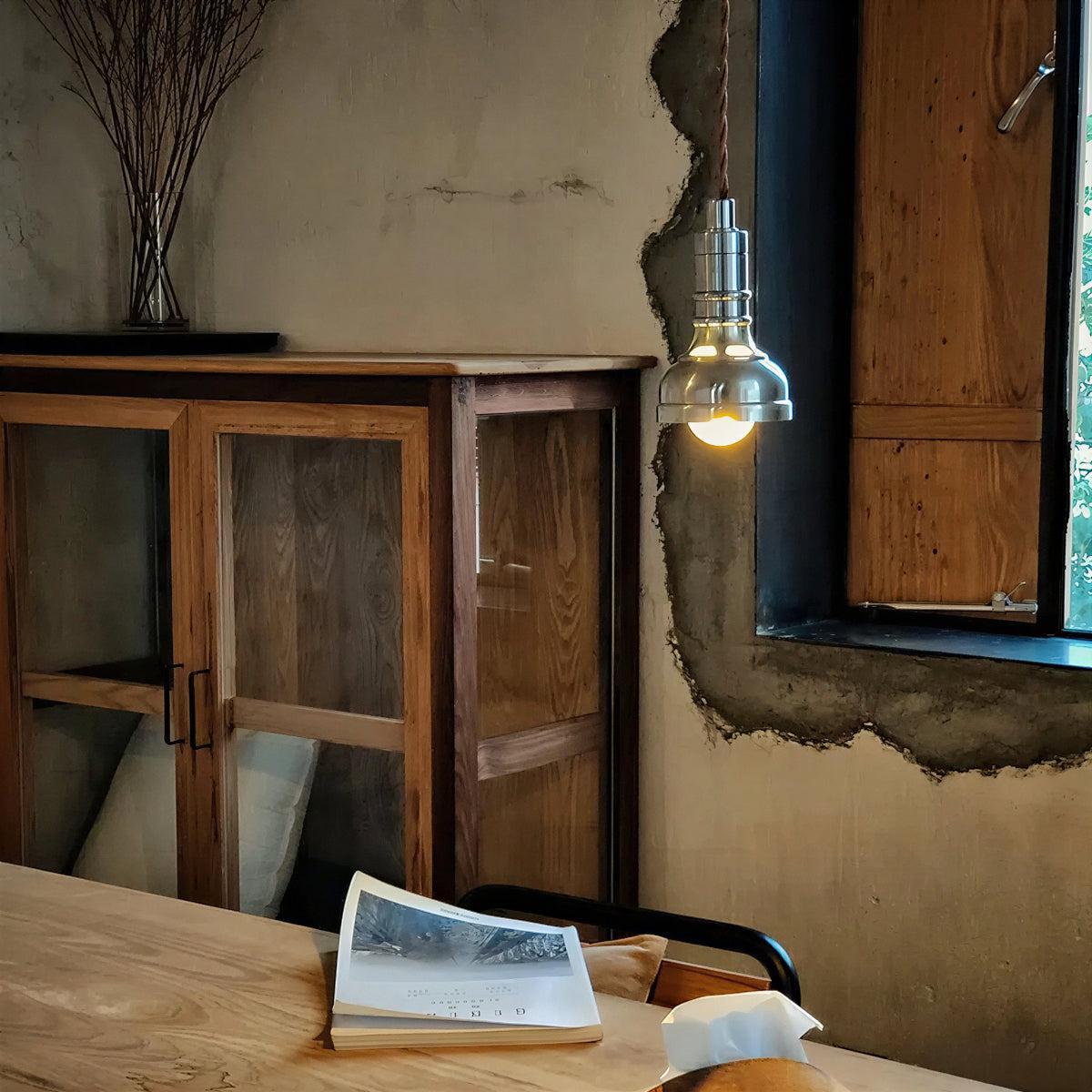 Industrial Vintage Metal Pendant Light Fitting With Focused Downlight Ceiling Illumination