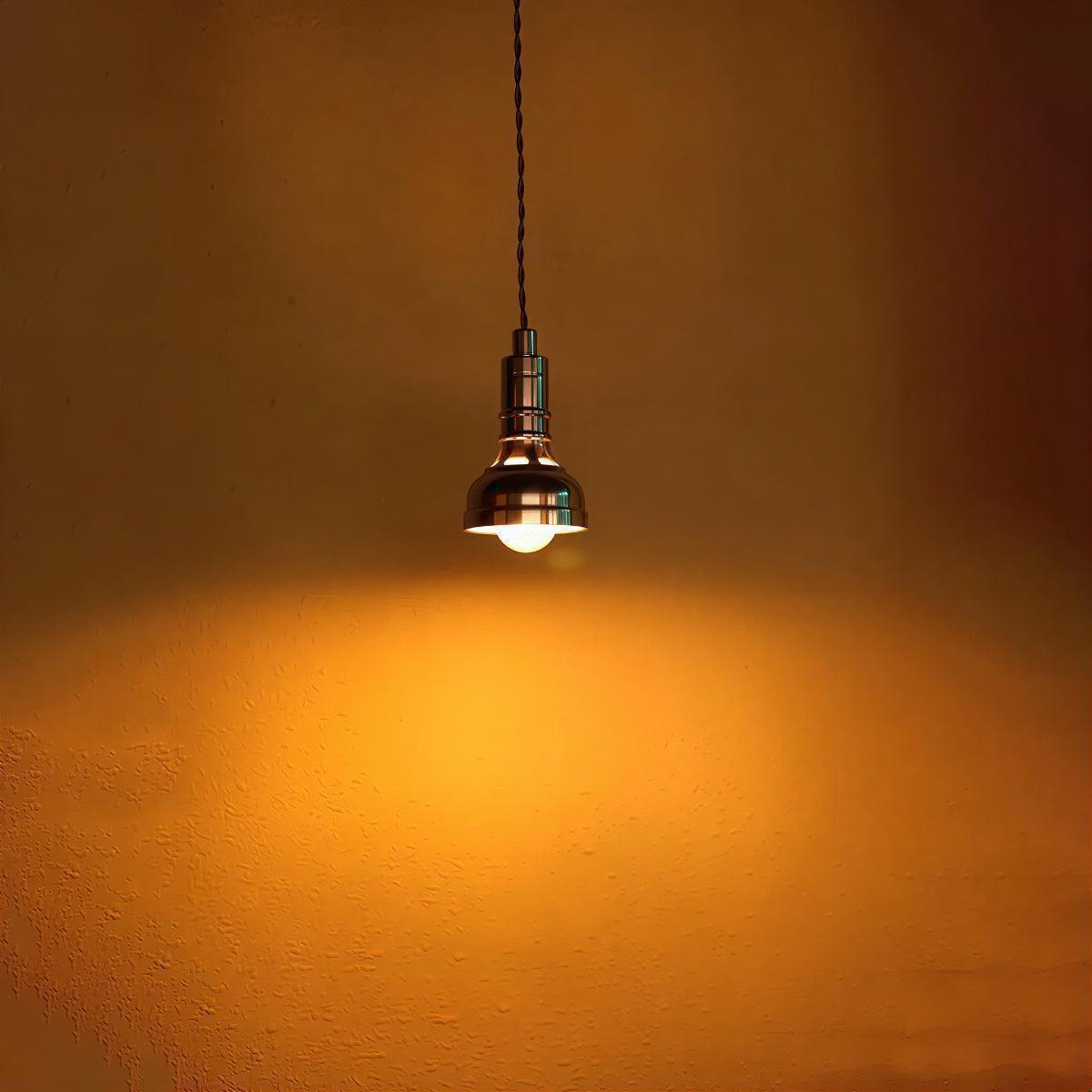 Industrial Vintage Metal Pendant Light Fitting With Focused Downlight Ceiling Illumination