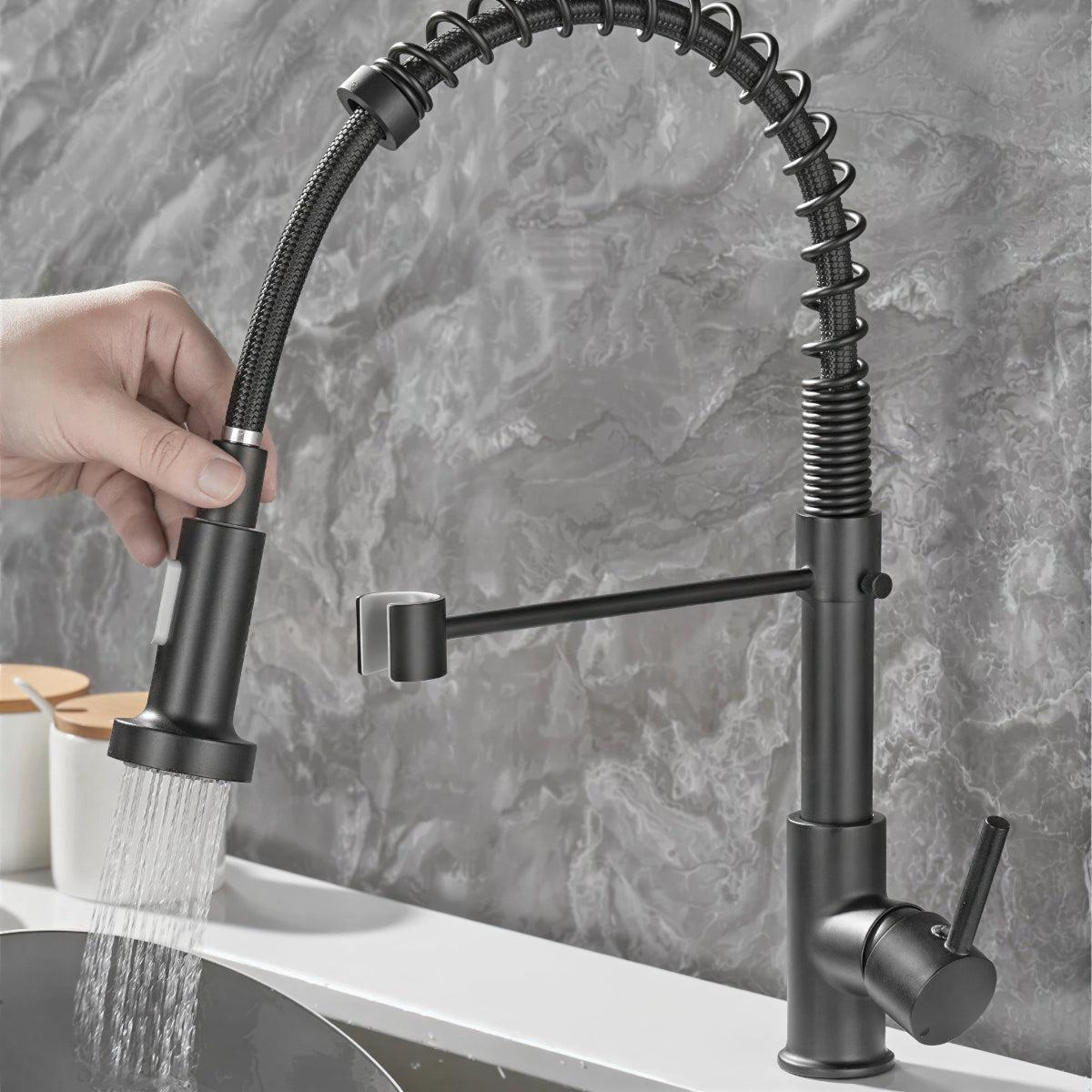 Kitchen Sink Mixer Tap With Independent Dual Outlet Spouts