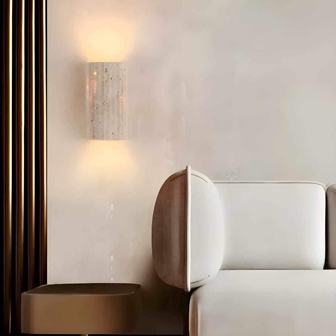 LED Wall Sconce Light With Natural Stone Shade