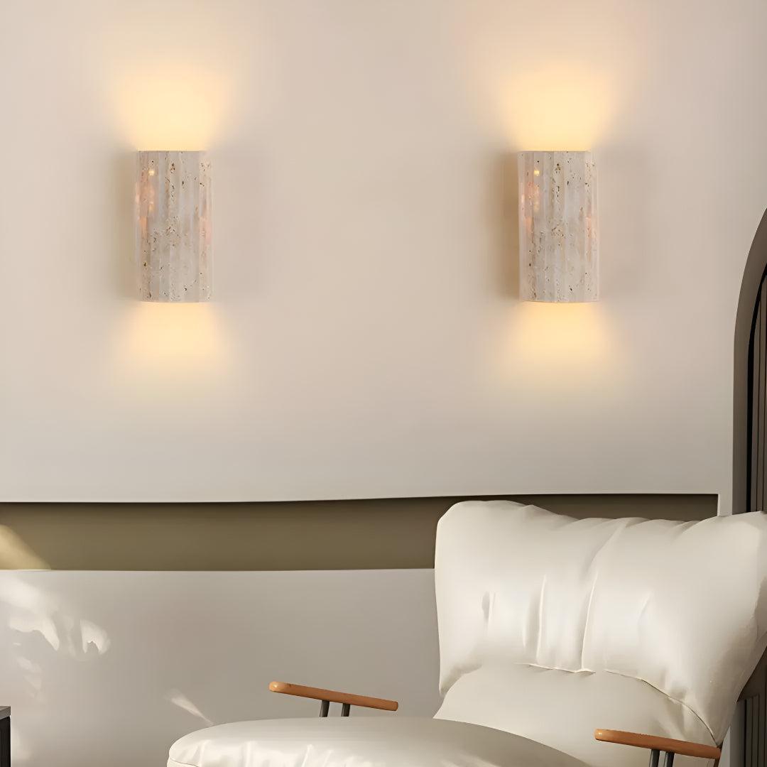 LED Wall Sconce Light With Natural Stone Shade