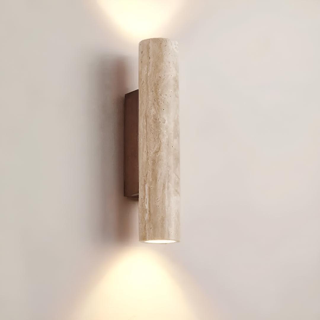 Marble Column Sconce Wall Light With Modern Up And Down Glow