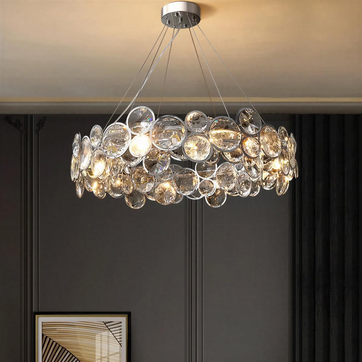 Mid Century Modern Crystal Chandelier Ceiling Light Fixture