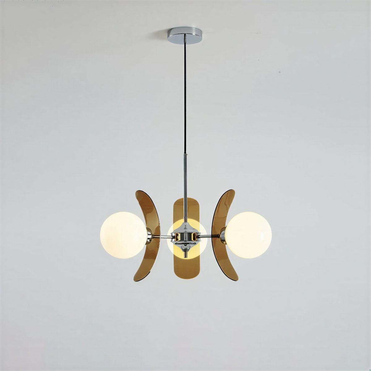 Mid Century Sputnik Pendant Ceiling Light With Glass Orb Shades