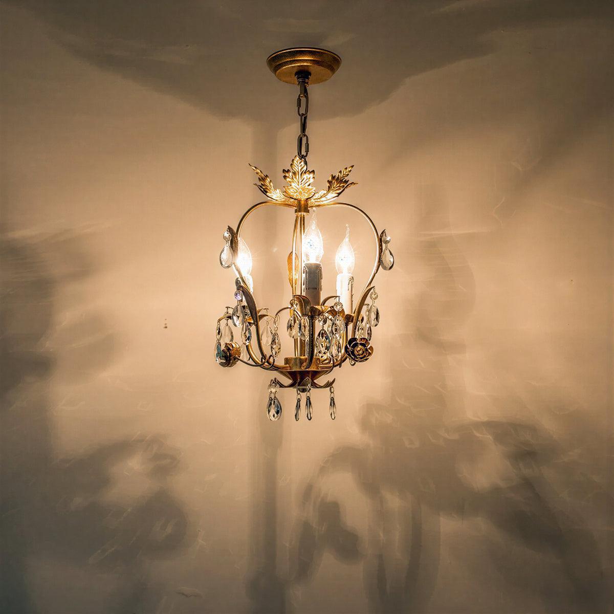 Mini Decorative Vintage Crystal Ceiling Chandelier Light