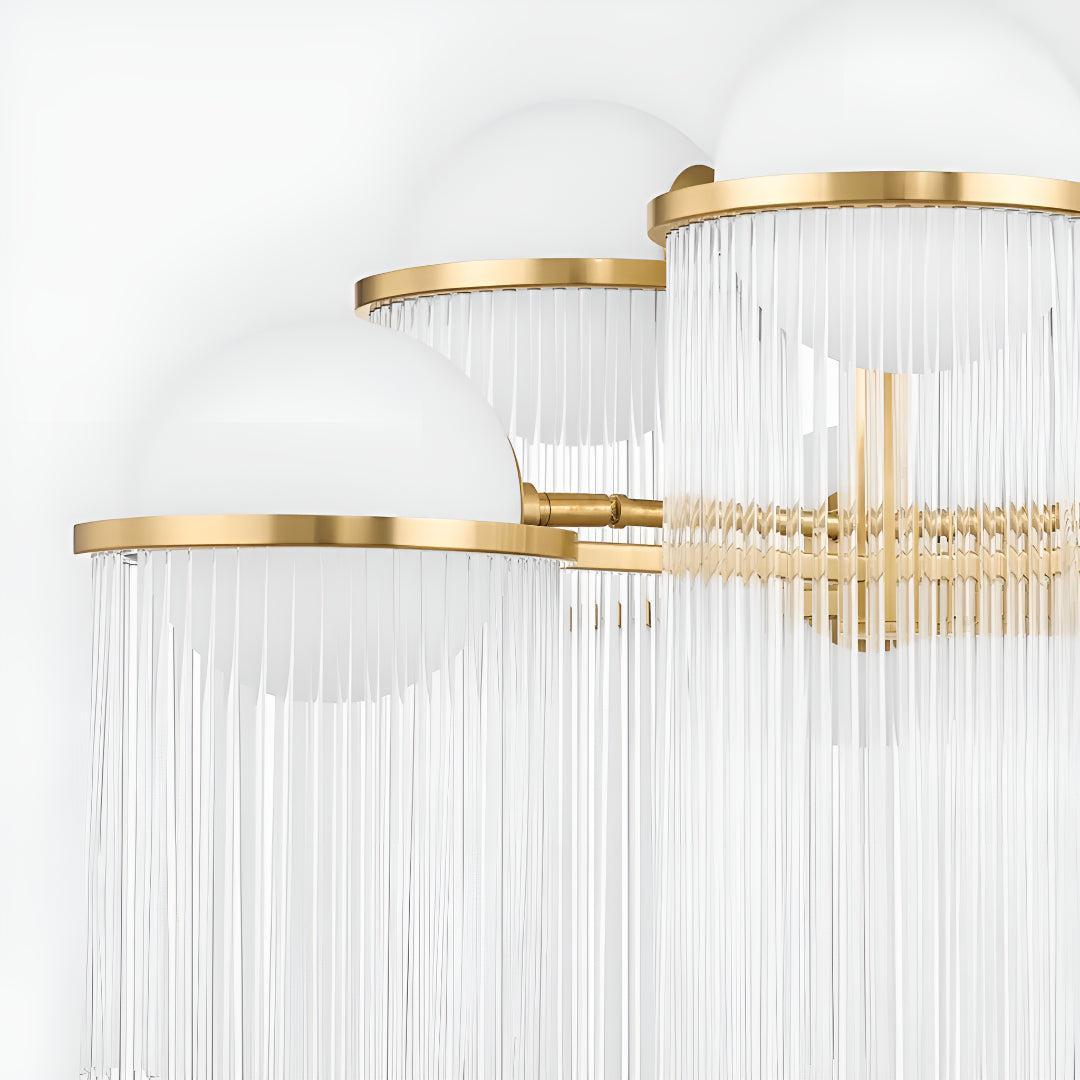 Modern 12 Light Chandelier With Cascading Glass Rods