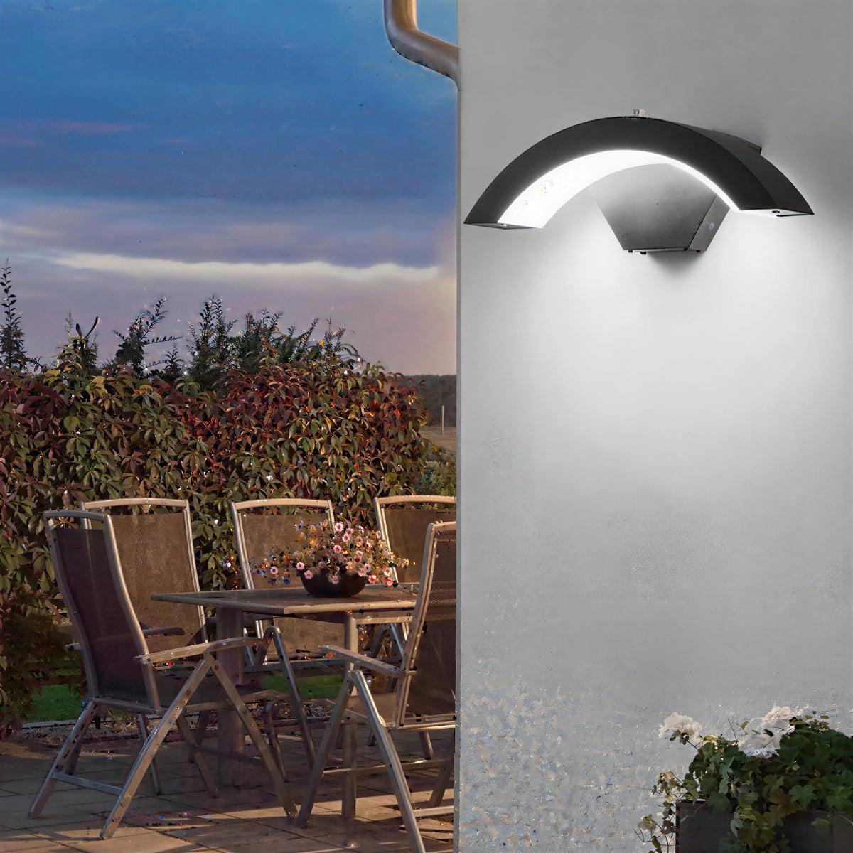 Modern Arched Outdoor Wall Light With Water Tight Design