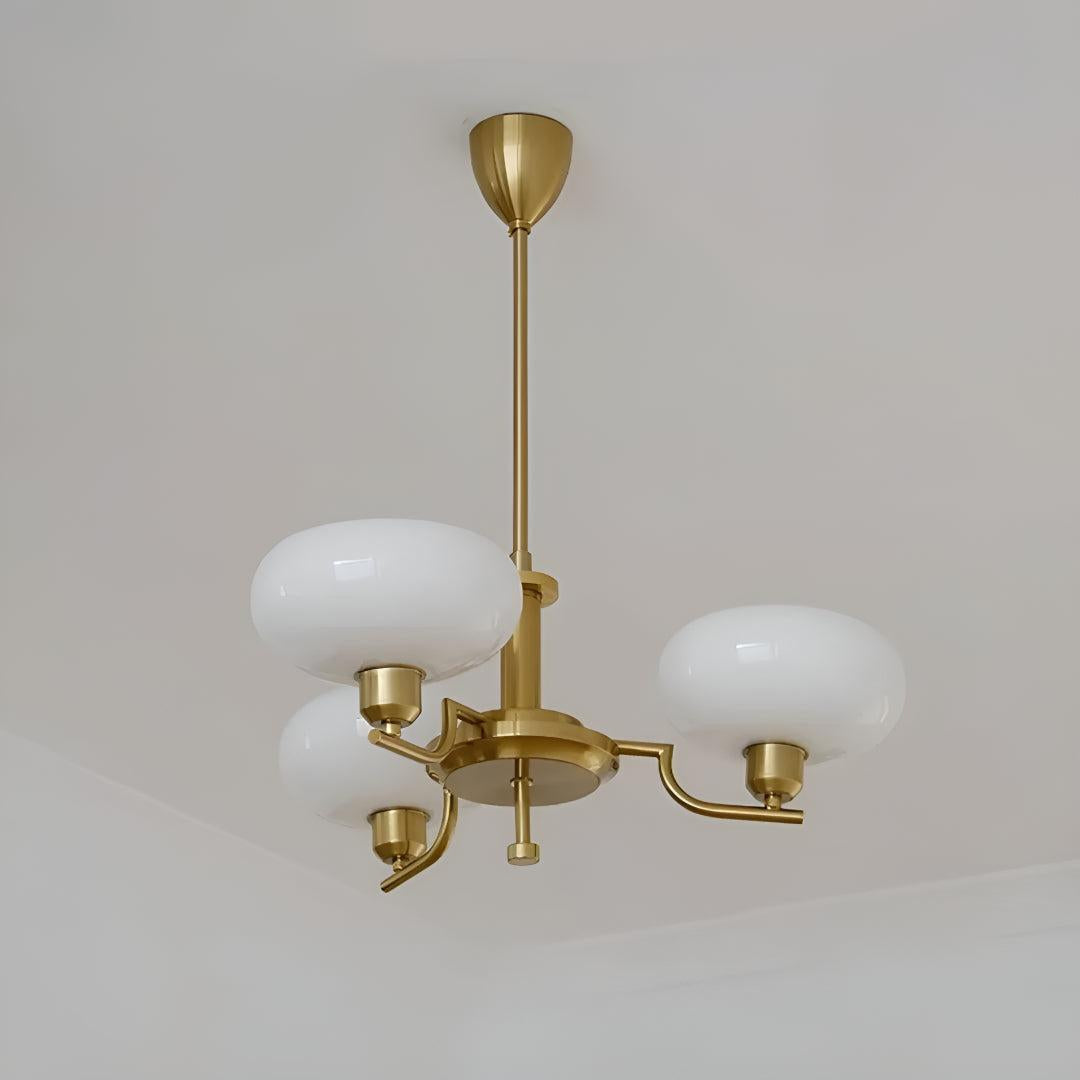 Modern Brass Chandelier Light With Bubble Glass Shades