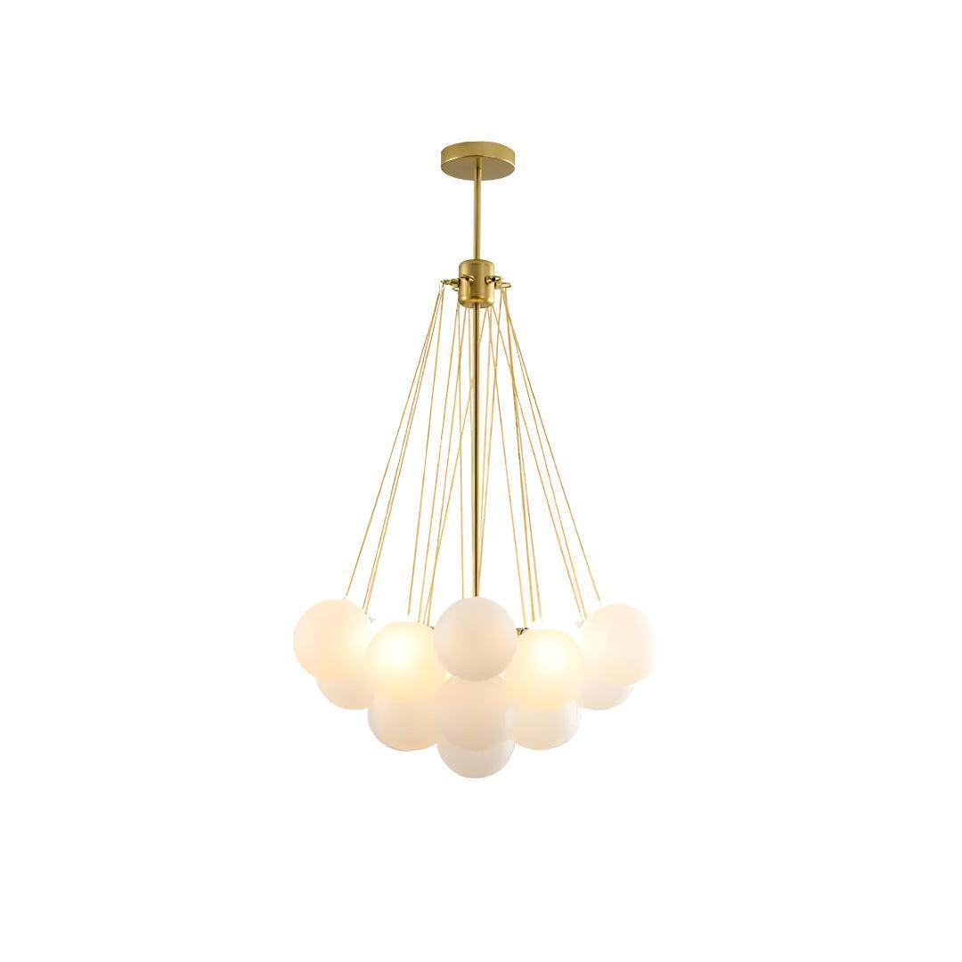 Modern Chandelier Lighting With Frosted Bubble Glass Orbs