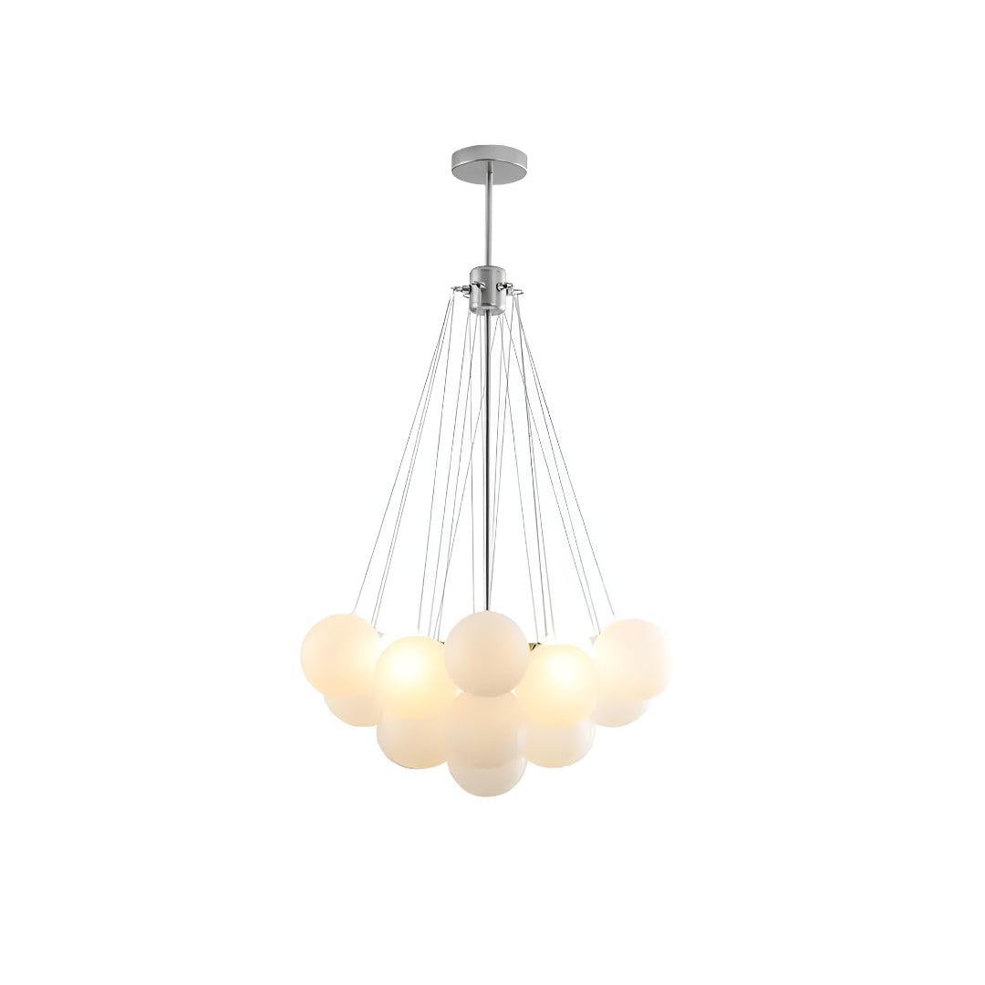 Modern Chandelier Lighting With Frosted Bubble Glass Orbs