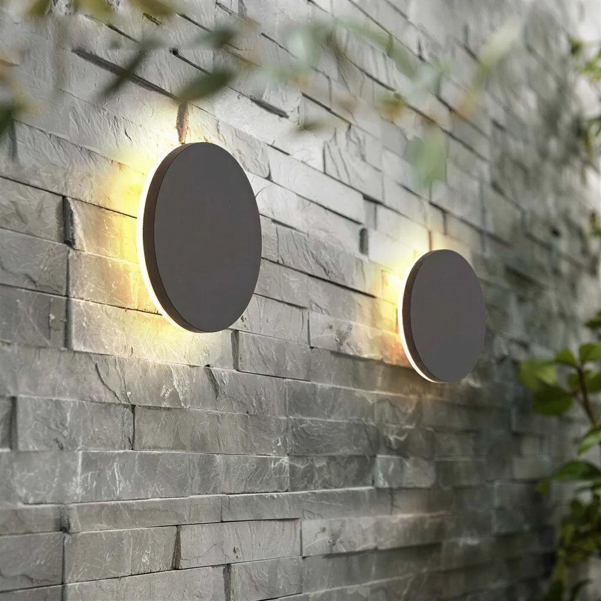 Modern Circular Outdoor Wall Lights With Minimalist Halo Glow