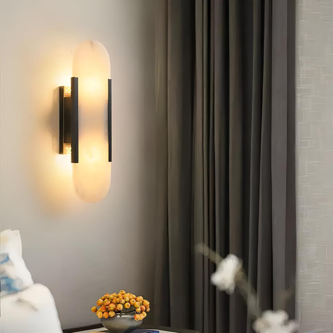 Modern Elongated Alabaster Wall Light For Interior Home Walls