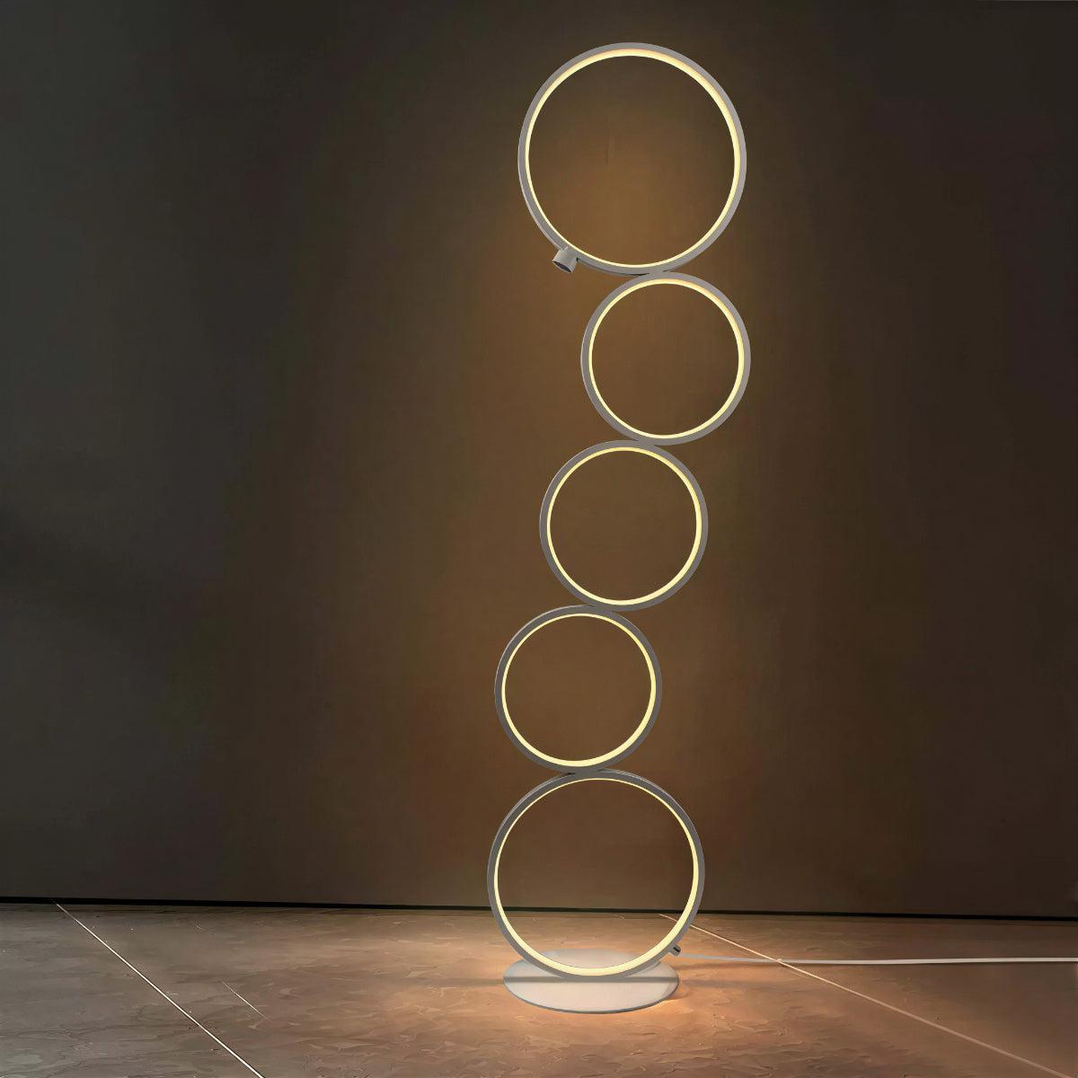 Modern Floor Lamp With Geometric Multi Ring Design
