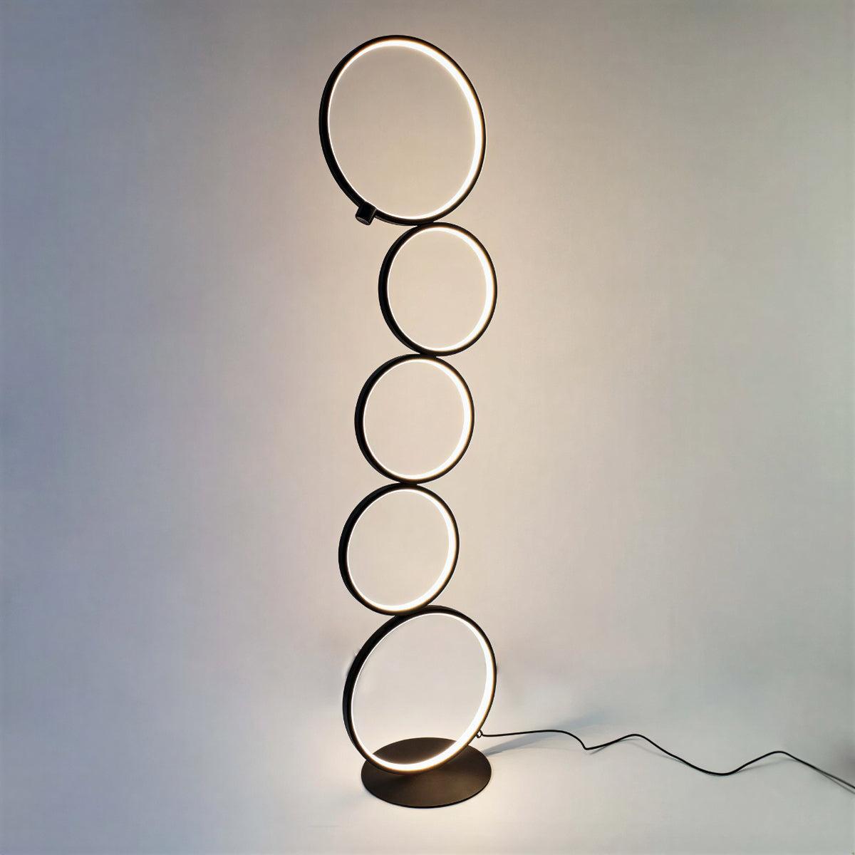 Modern Floor Lamp With Geometric Multi Ring Design