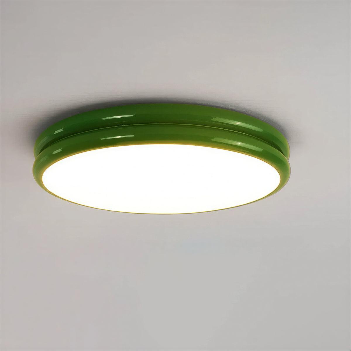 Modern Flush Ceiling Light With Round Double Layered Silhouette