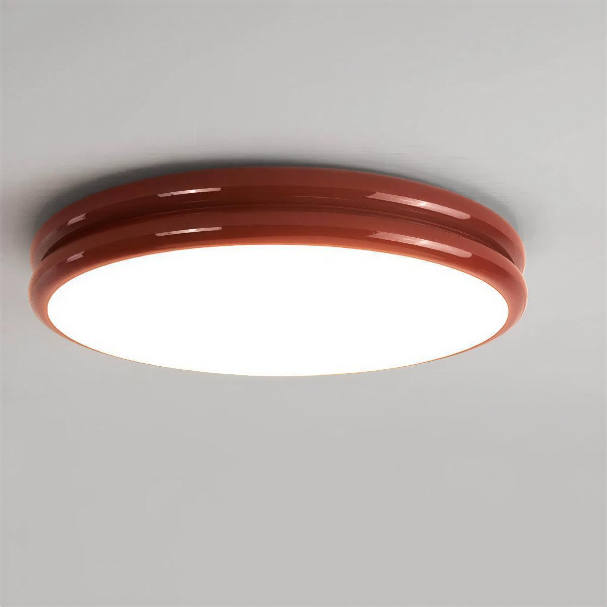 Modern Flush Ceiling Light With Round Double Layered Silhouette
