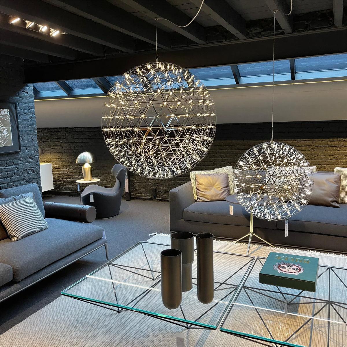 Modern Globe Chandelier With Geodesic Sphere Design