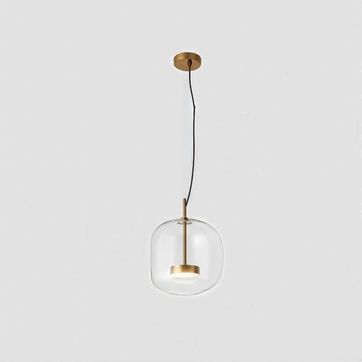 Modern Minimalist Glass Pendant Ceiling Light With Adjustable Height Hanging