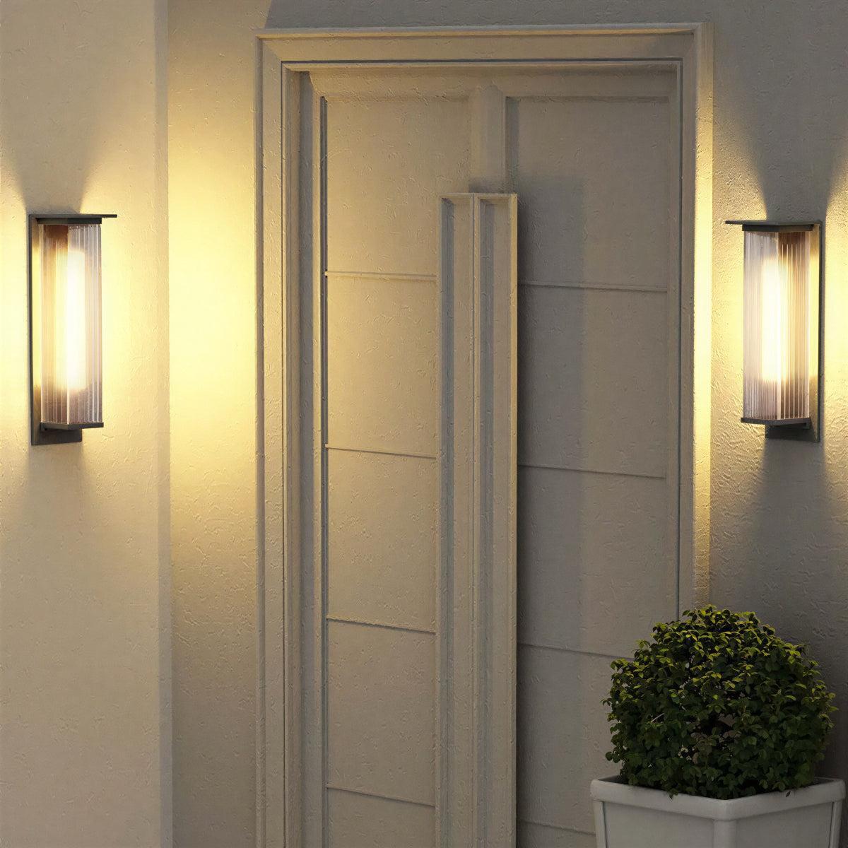 Modern Outdoor Wall Light With Architectural Rectangular Lantern Box