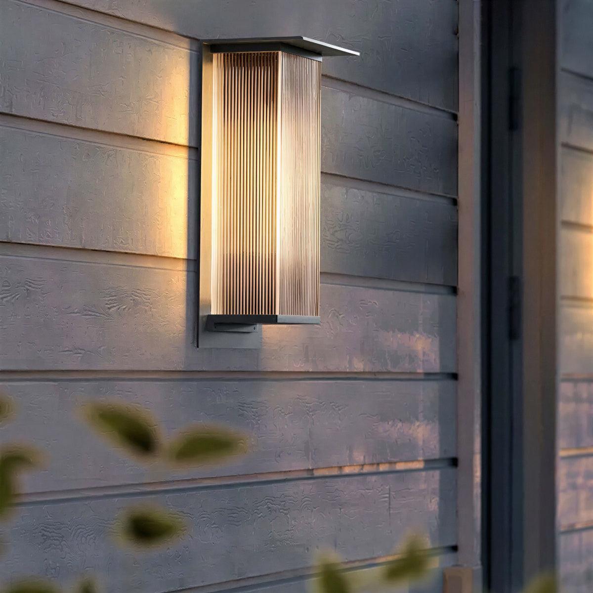 Modern Outdoor Wall Light With Architectural Rectangular Lantern Box