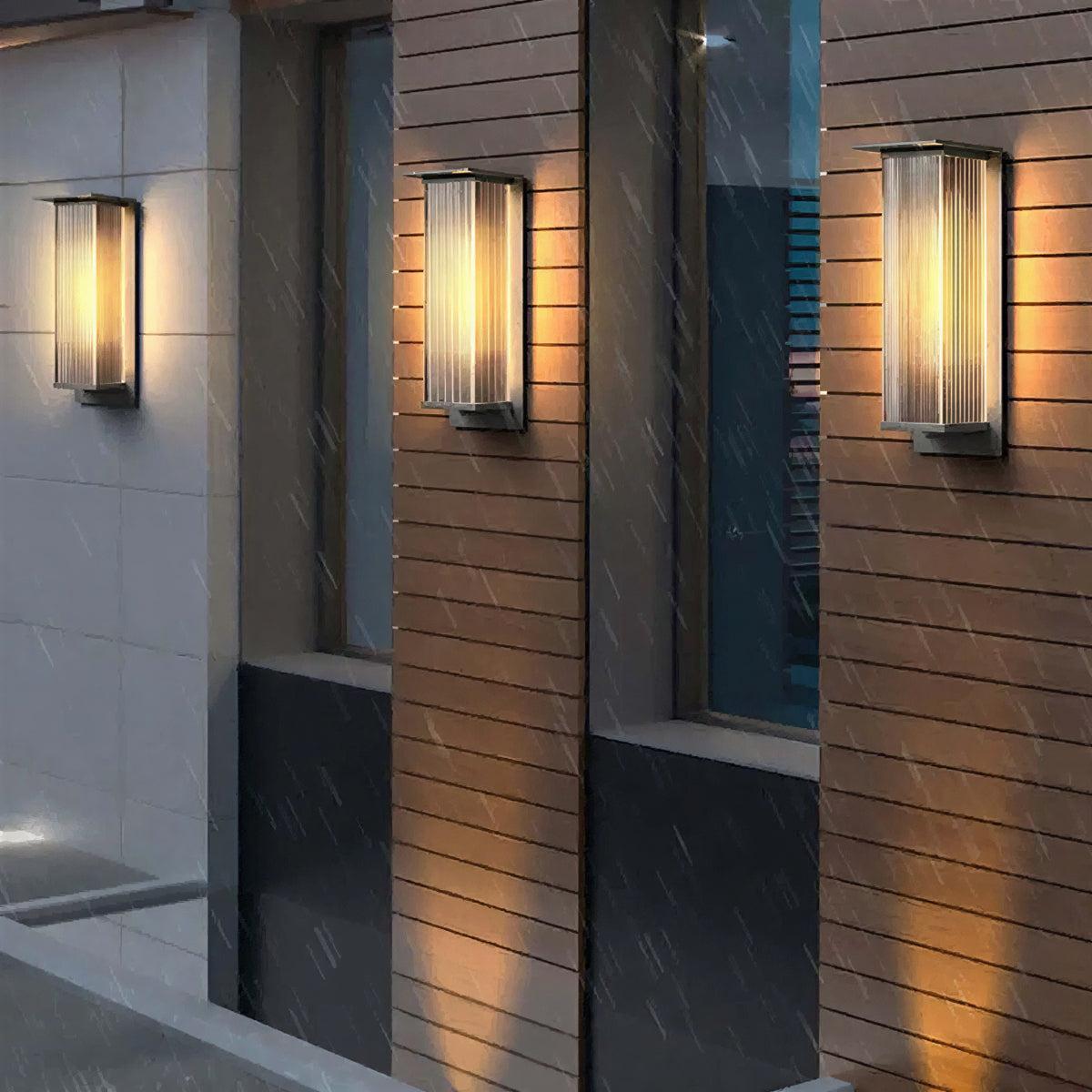 Modern Outdoor Wall Light With Architectural Rectangular Lantern Box