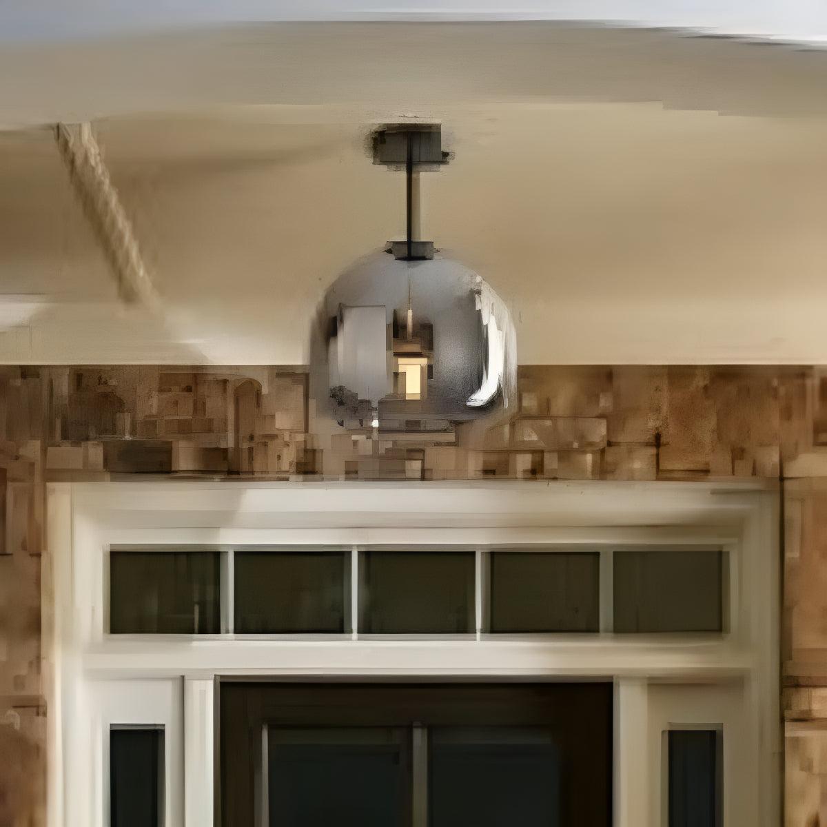 Modern Semi Flush Copper Glass Ceiling Light