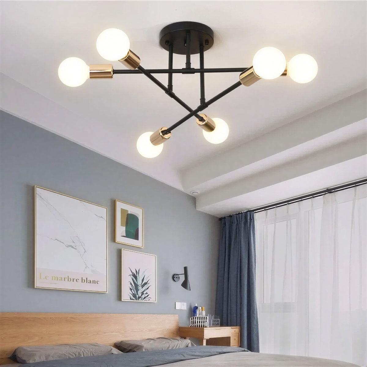 Modern Sputnik Ceiling Light With Multi Arm Minimalist Branch Design