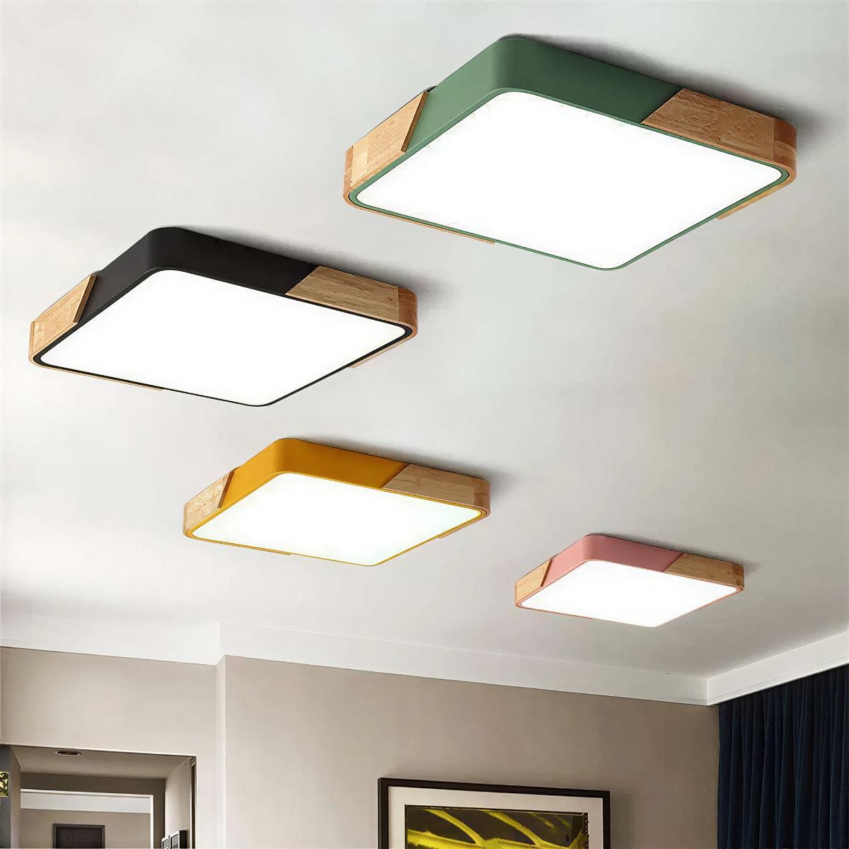 Modern Square Flush Ceiling Light Fixture For Home