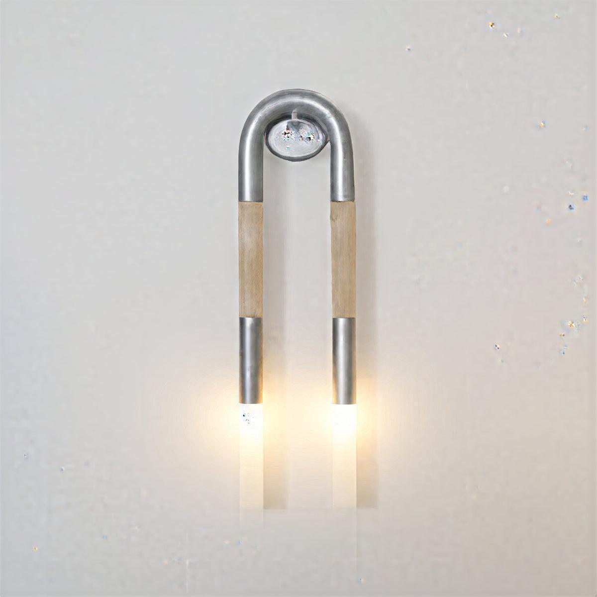 Modern Wall Light Sconce With Double Head Etched Glass