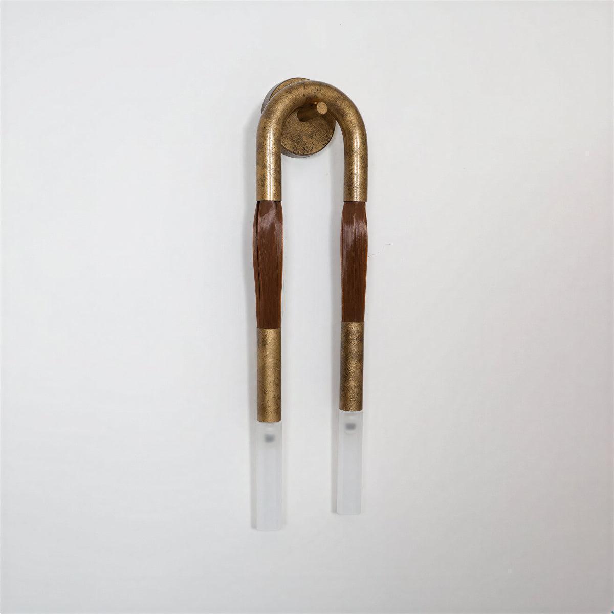 Modern Wall Light Sconce With Double Head Etched Glass