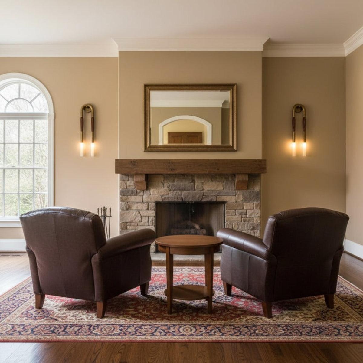 Modern Wall Light Sconce With Double Head Etched Glass